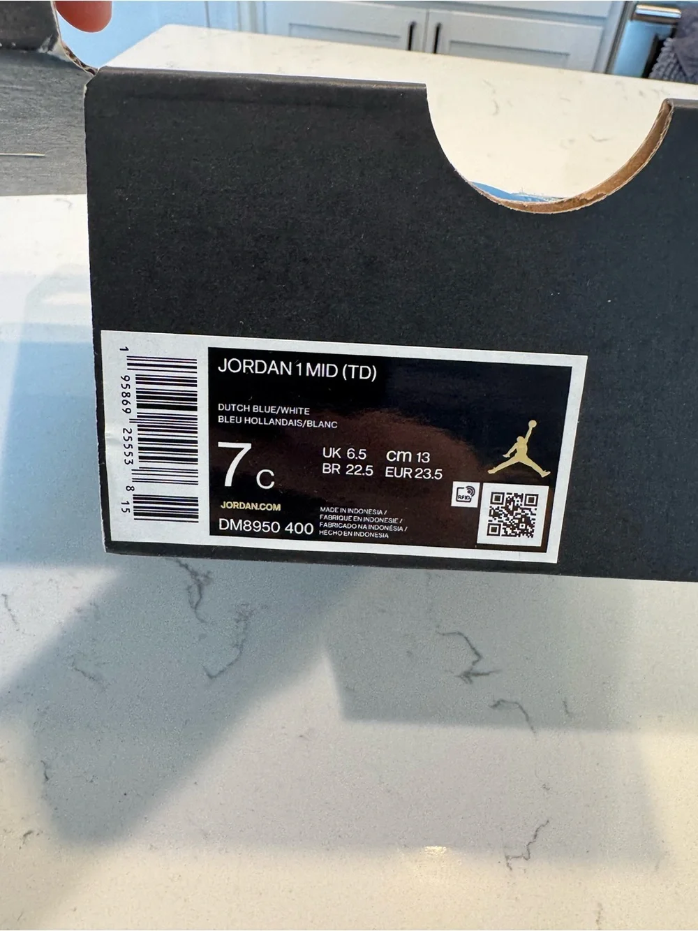 AIR JORDAN 1 MID TD 'WASHED DENIM' DM8950-400 size 7C